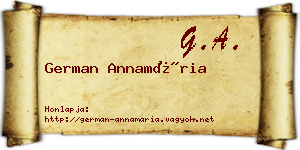 German Annamária névjegykártya